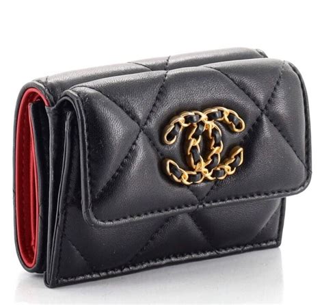 chanel small trifold wallet|chanel 19 small flap wallet.